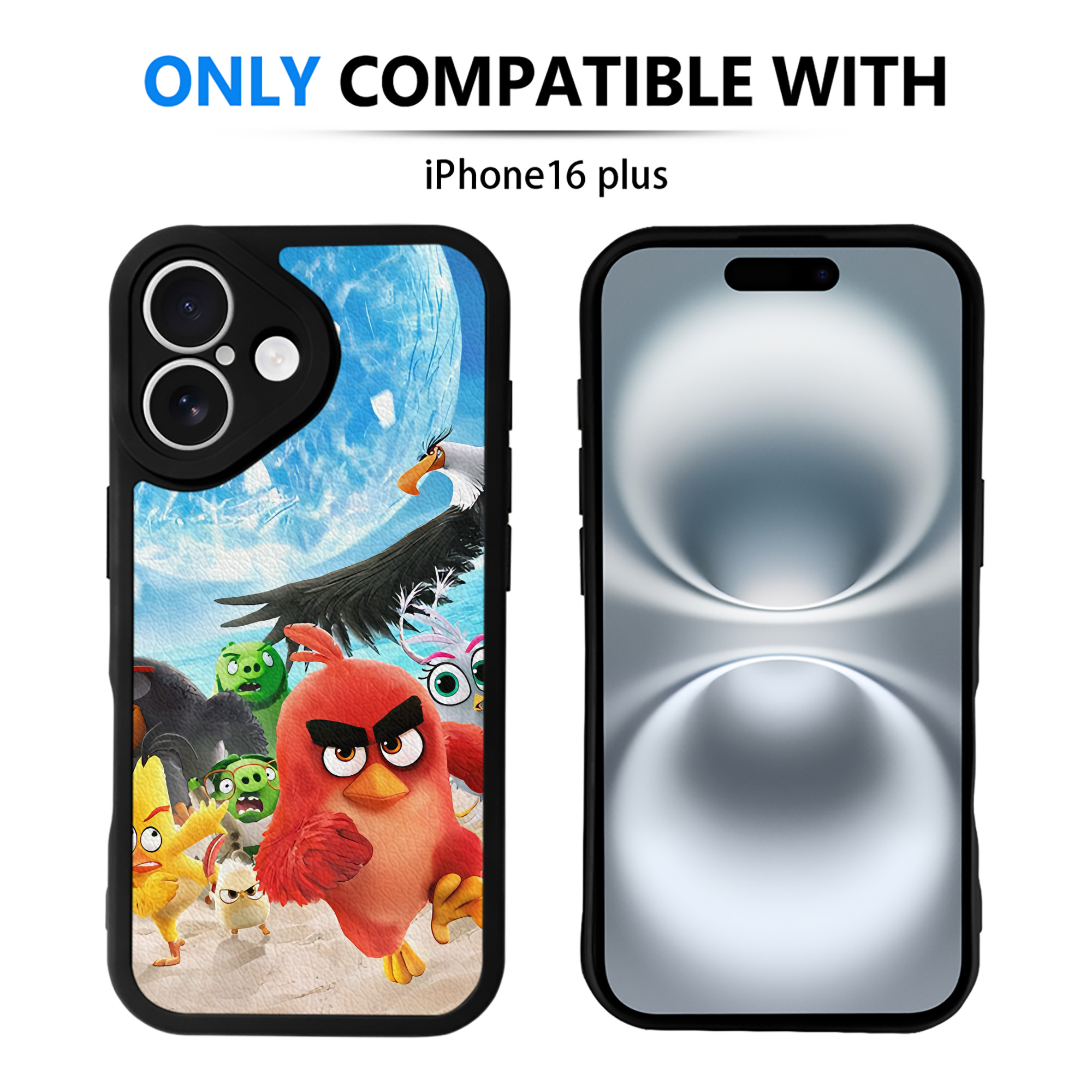 （画像用） Angry Birds アングリーバード 【iPhone 16シリーズ対応】シリコンスマホケース（レザー調） 材質：シリコン